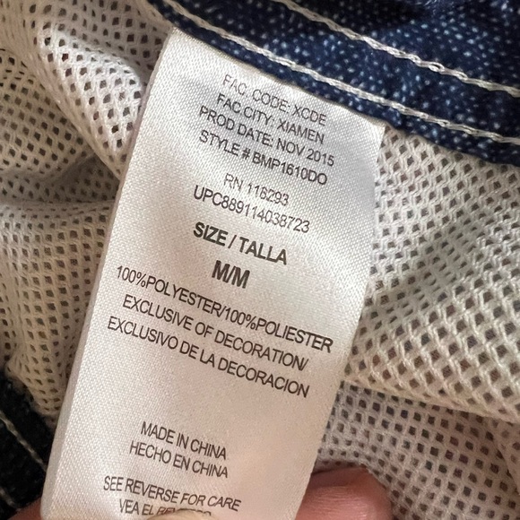 🌟3 for $25🌟 Dockers Men’s Medium Orange/Blue Multi Pocket Bathing Board Shorts - Picture 5 of 10